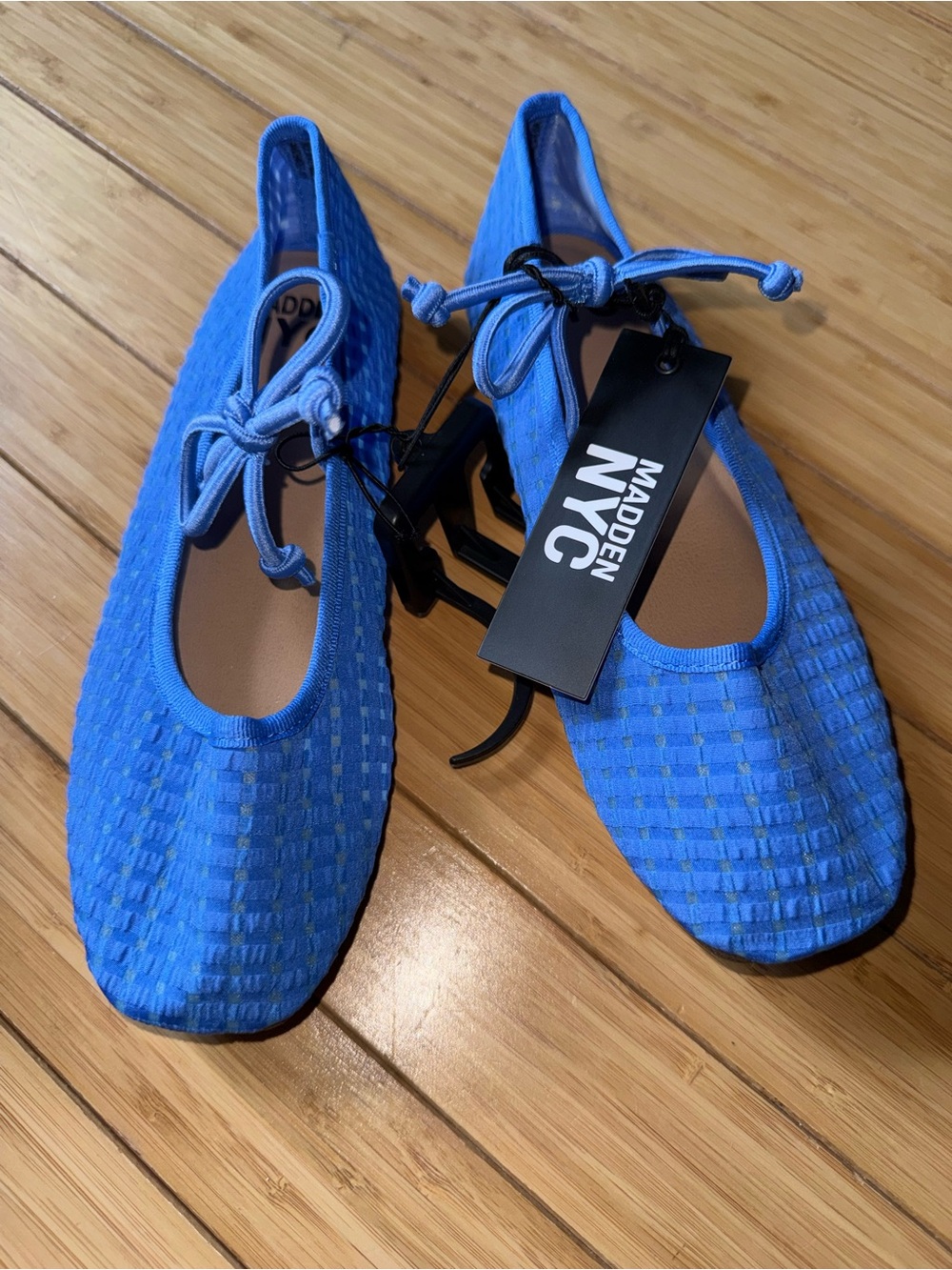 Madden NYC Girls' Gingham Mesh Ballet Flats